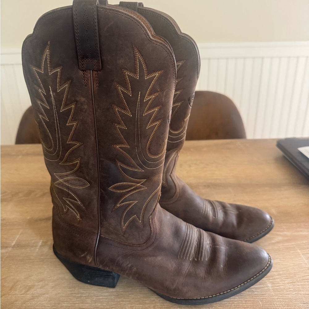 Ariat Brown Leather Western Pull-On Boots
